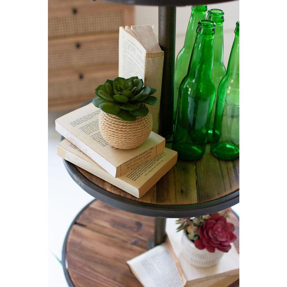 Four Tiered Recycled Wood And Metal Display Tower. Picture 4