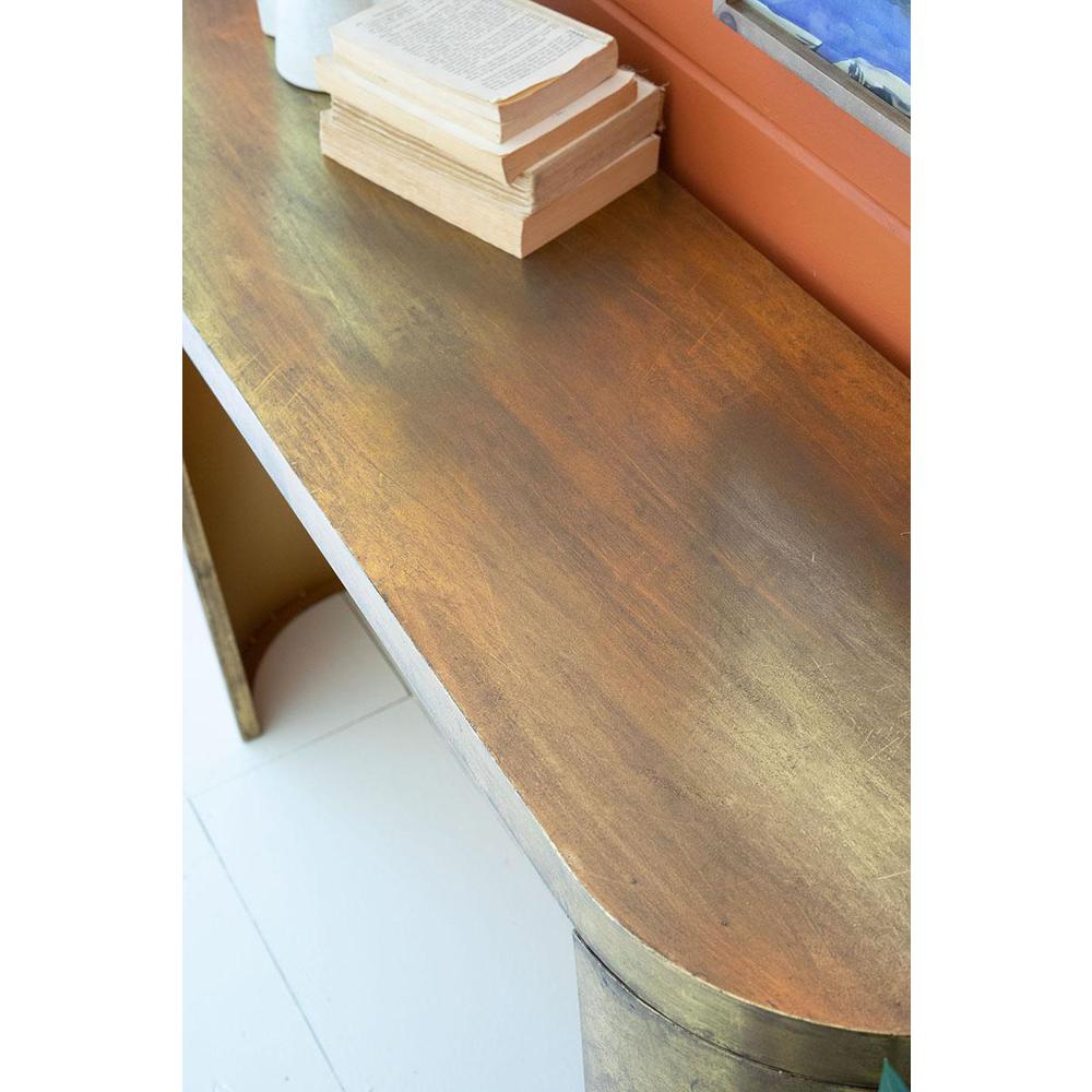 Oval Antique Brass Console Table. Picture 3