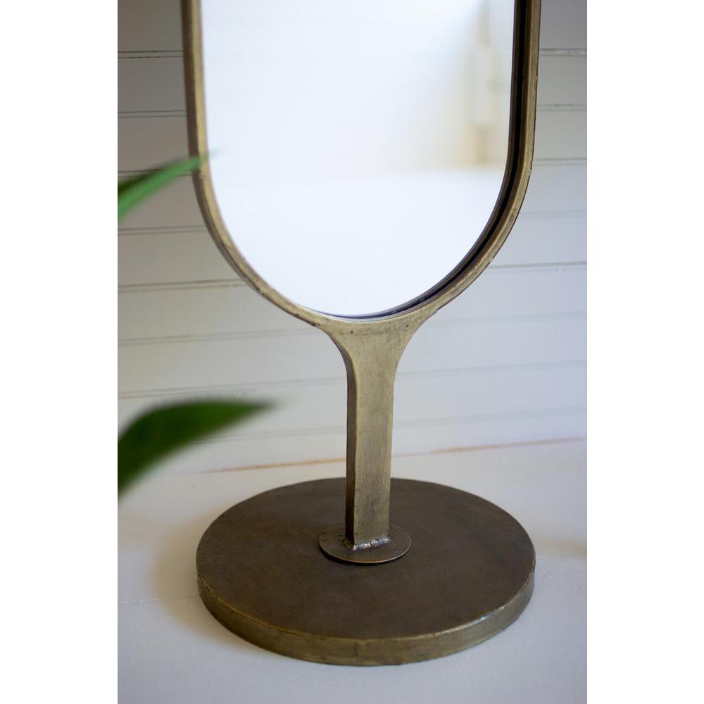 Antique Brass Floor  Mirror. Picture 3