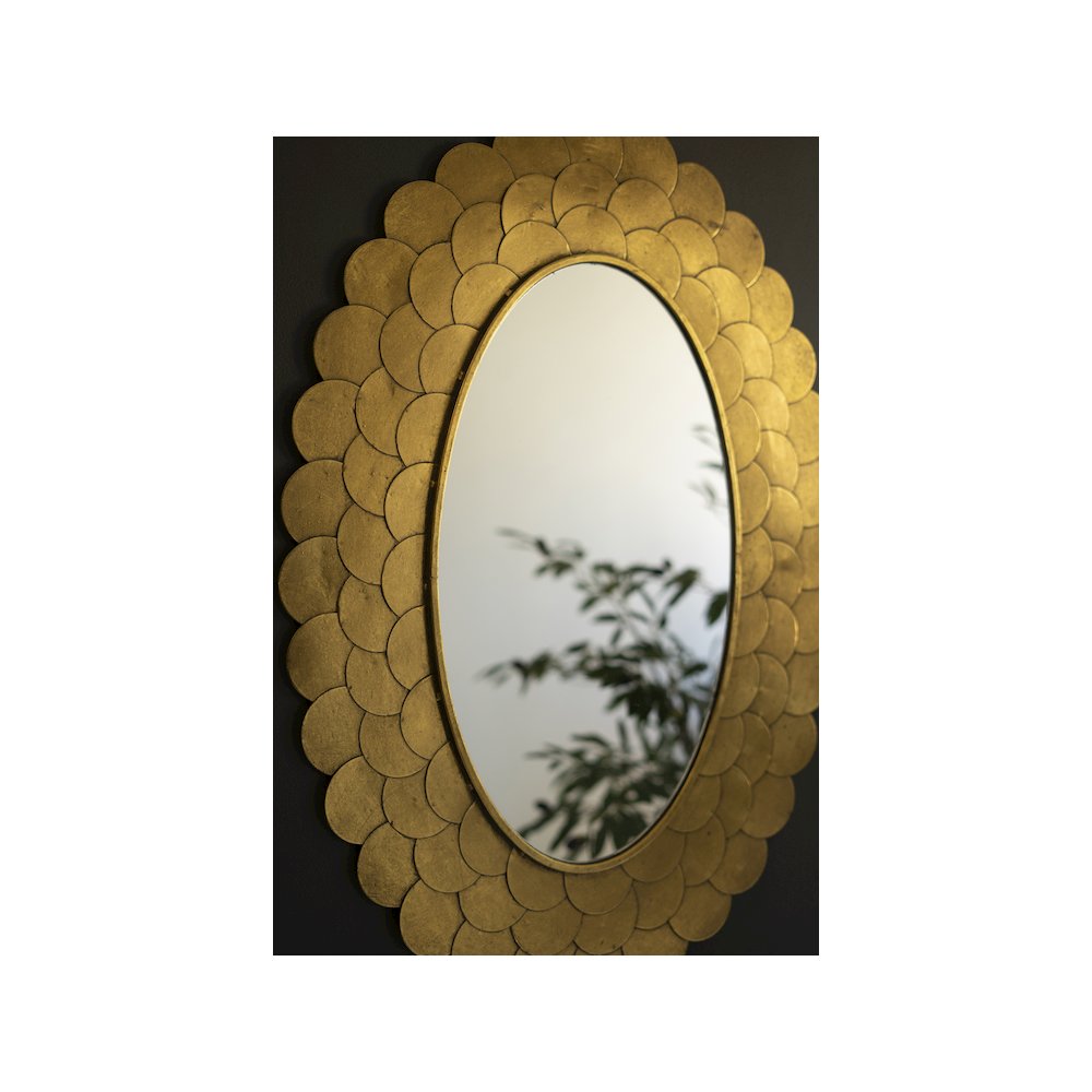 Layered Antique Gold Scallop Framed Mirror. Picture 2
