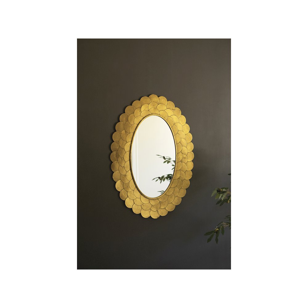 Layered Antique Gold Scallop Framed Mirror. Picture 3