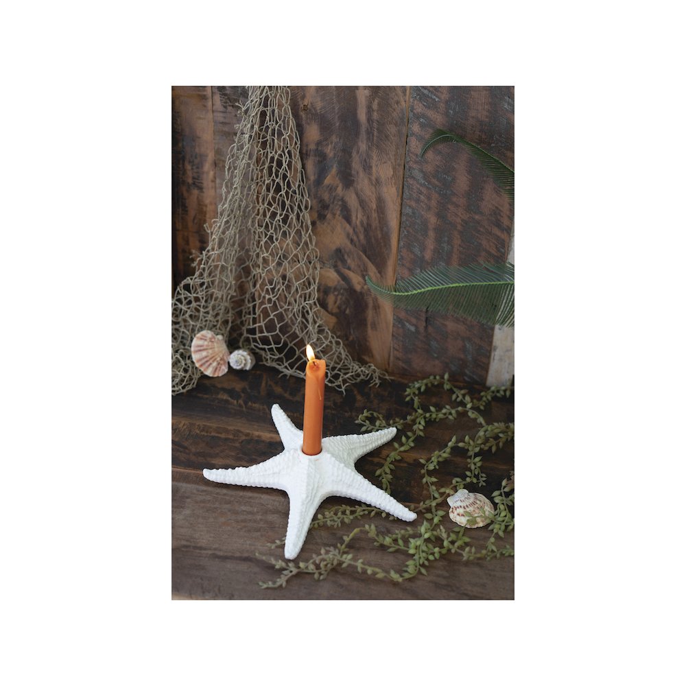 Poly Resin Starfish Taper Holder. Picture 1
