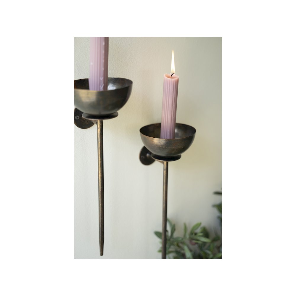 Set Of Two Metal Wall Taper Candle Holders. Picture 2