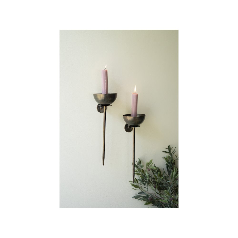 Set Of Two Metal Wall Taper Candle Holders. Picture 3