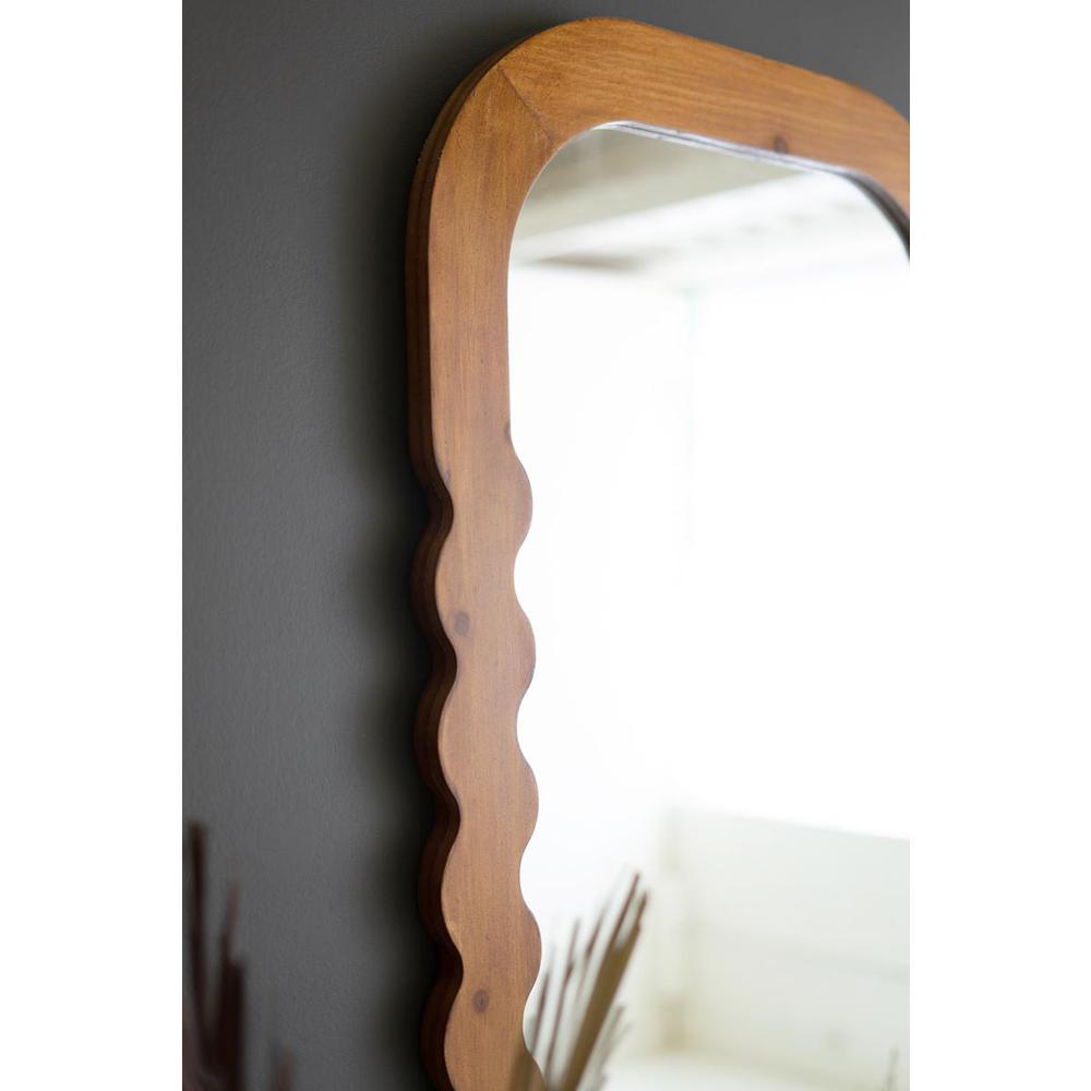 Natural Wood Framed Full Length Mirror. Picture 4