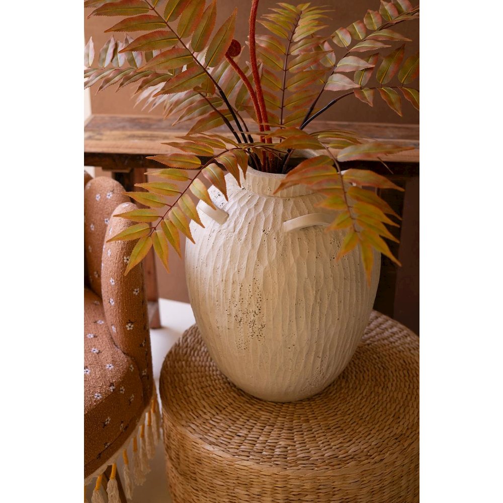 Stone Composite Urn With Four Handles. Picture 5