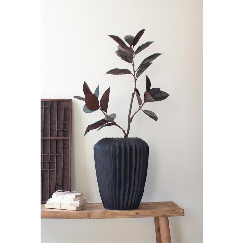 Tall Stone Composite Urn - Black. Picture 1