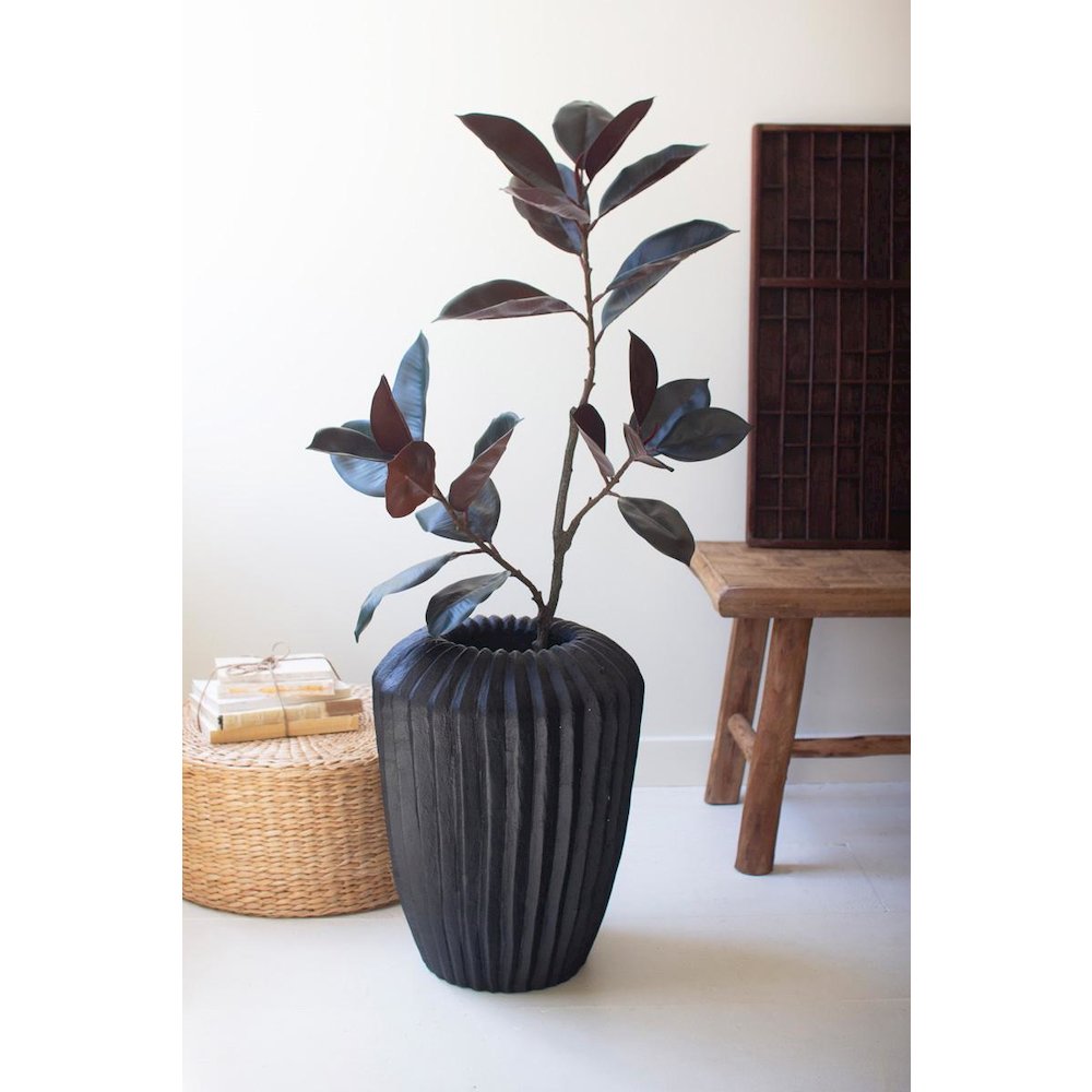 Tall Stone Composite Urn - Black. Picture 4