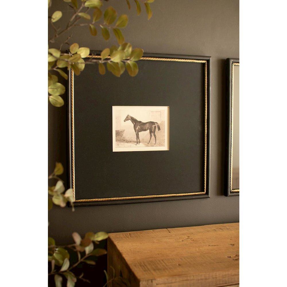 Set of Two Framed Horses Print Under Glass. Picture 2