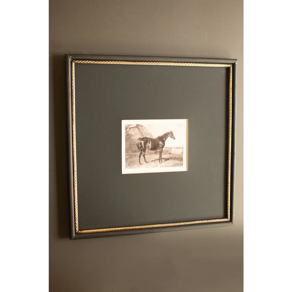 Set of Two Framed Horses Print Under Glass. Picture 3