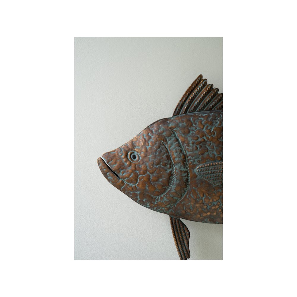 Patina Copper Finish Hanging Tuna. Picture 2