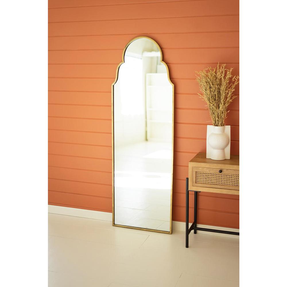 Large Arched Mirror With Brass Frame. Picture 3