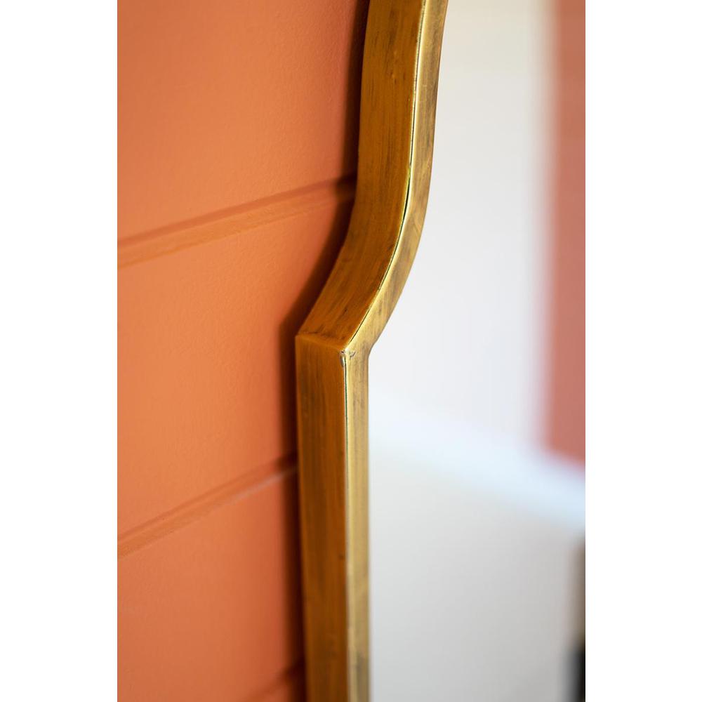 Large Arched Mirror With Brass Frame. Picture 4
