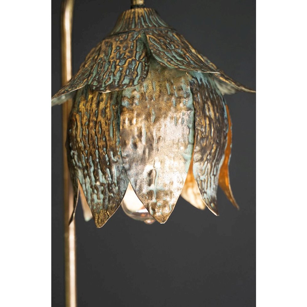 Antique Brass Tulip Table Lamp. Picture 2