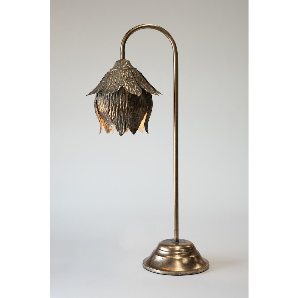 Antique Brass Tulip Table Lamp. Picture 4