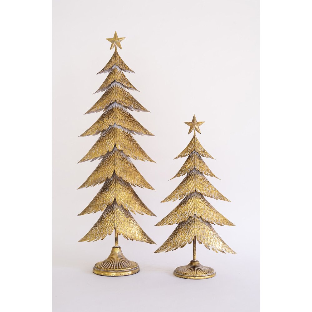 Set Of Two Antique Gold Christmas Trees. Picture 4