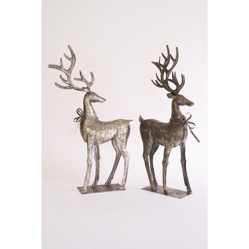 Set Of Two Rustic Metal Reindeer. Picture 5