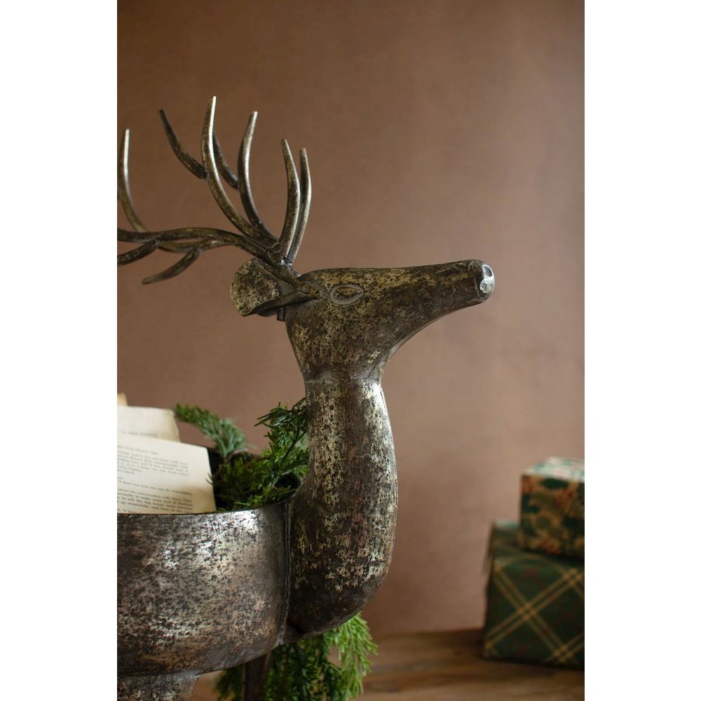 Rustic Metal Reindeer Planter. Picture 4