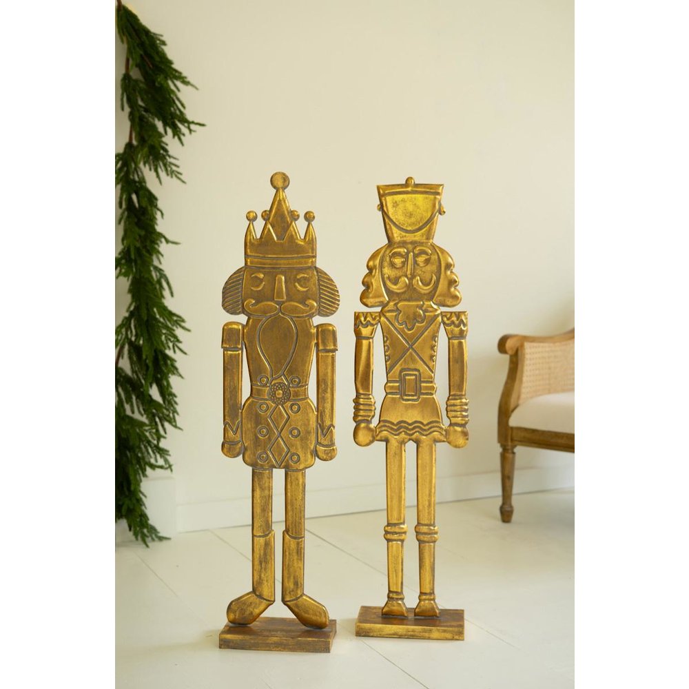Set Of Two Antique Gold Nutcrackers. Picture 1