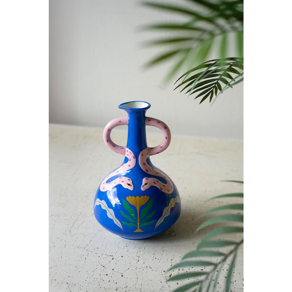 Ceramic Snake Vase. Picture 1