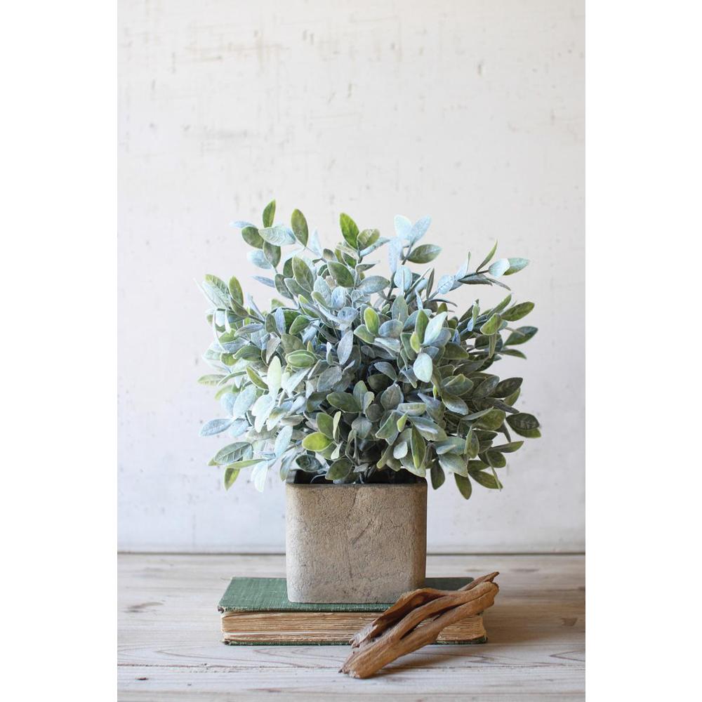 Artificial Sage Bush In A Square Pot. Picture 1