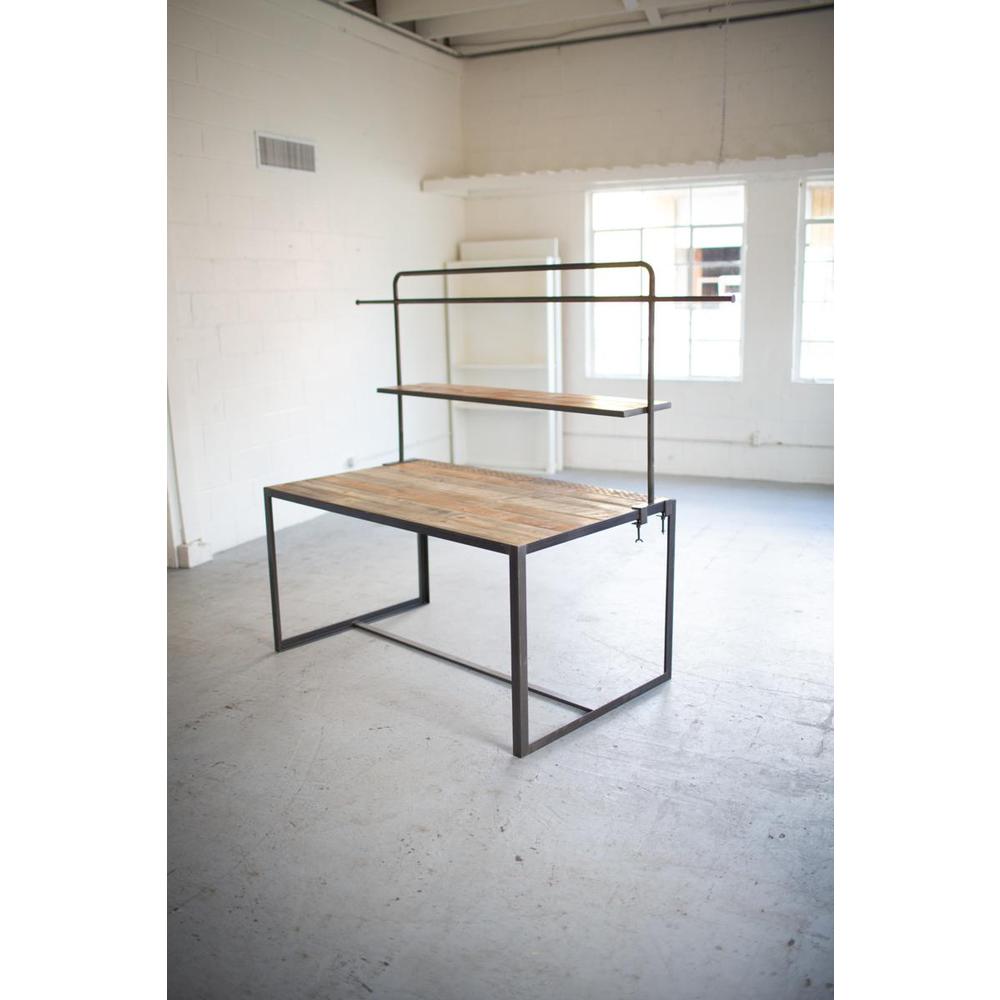 Iron And Recycled Wood Display Table. Picture 1