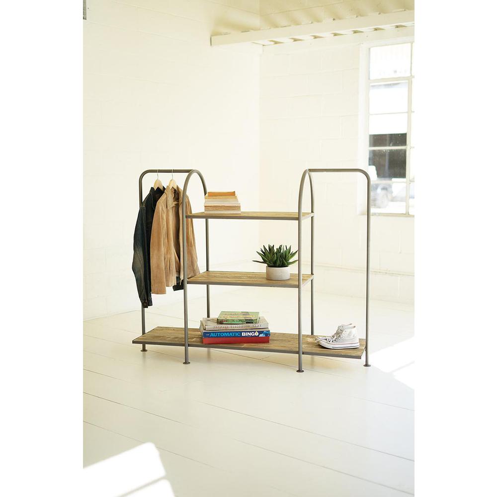 Horizontal Recycled Wood And Metal Display Unit. Picture 3