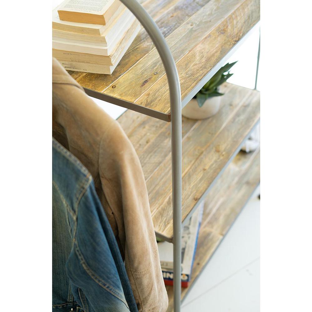 Horizontal Recycled Wood And Metal Display Unit. Picture 4