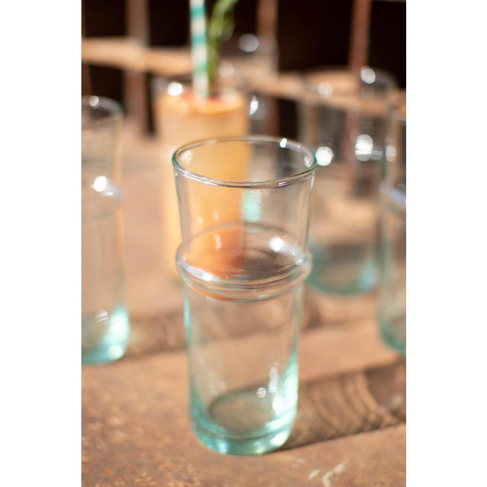 Tall Recycled Moroccan Style Tea Glass. Picture 4