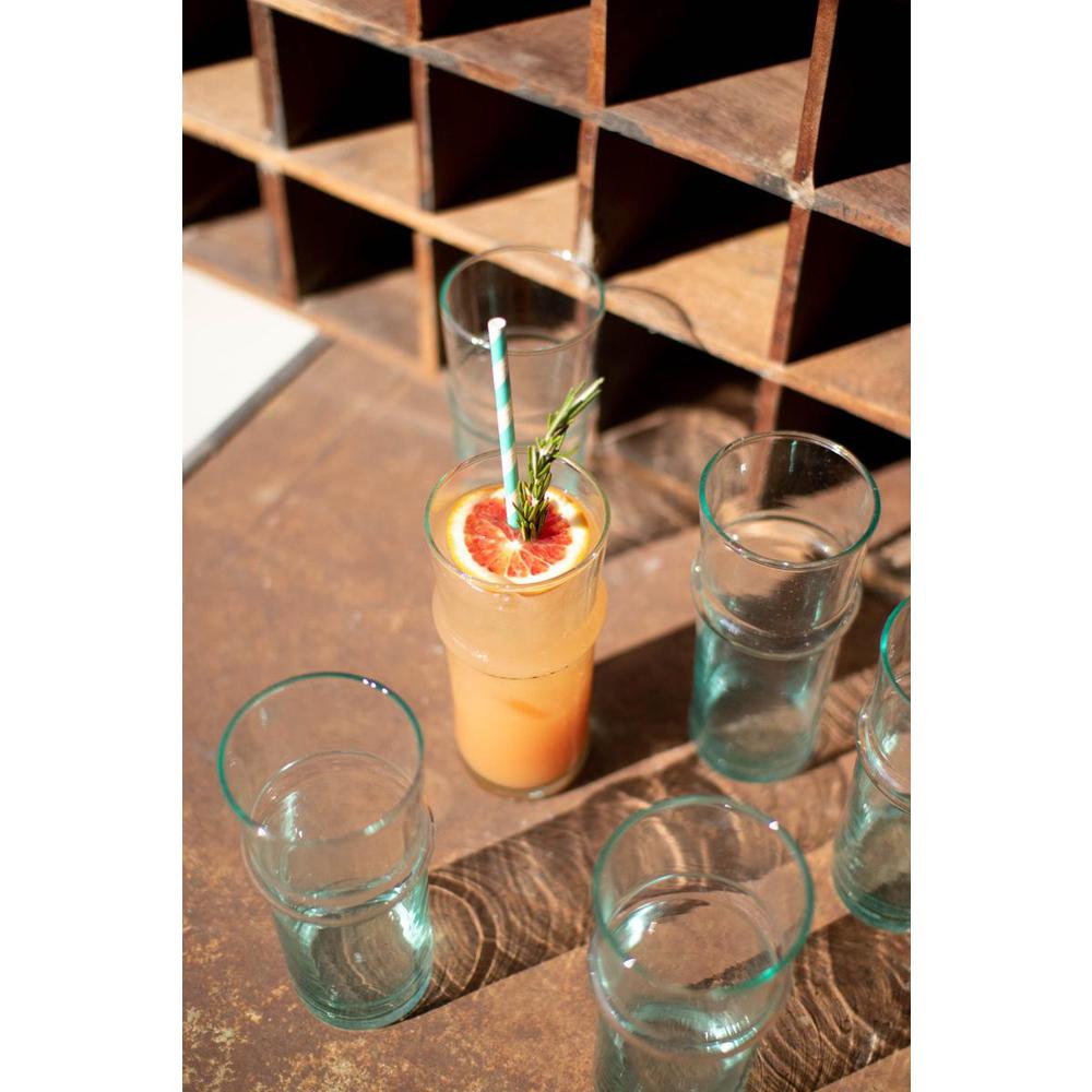 Tall Recycled Moroccan Style Tea Glass. Picture 5