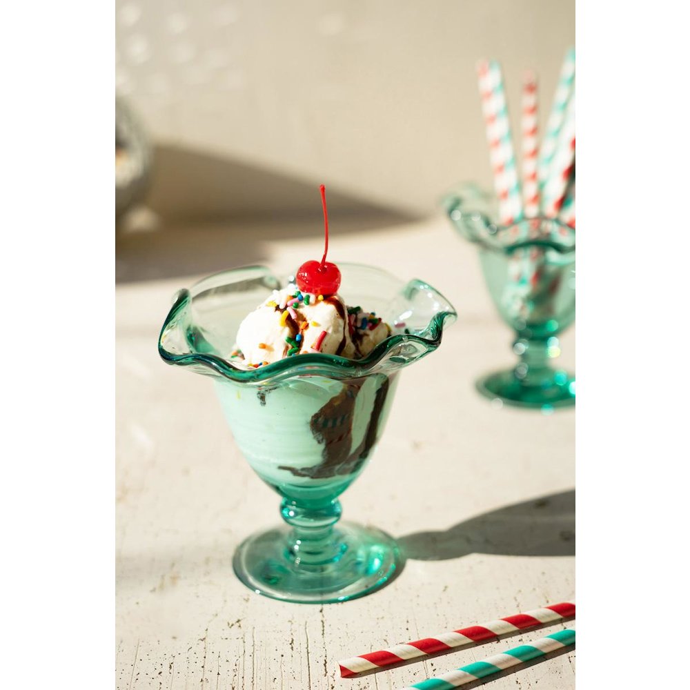 Kalalou Recycled Glass Ice Cream Dish - Thumbnail 3