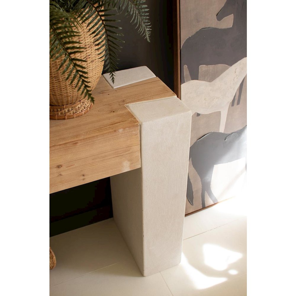 Textured Console With Wooden Top. Picture 2