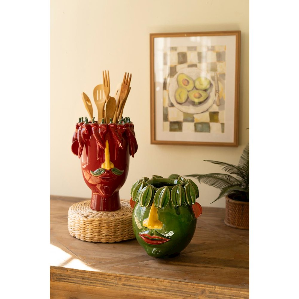 Ceramic Head Planter - Starfruit. Picture 3