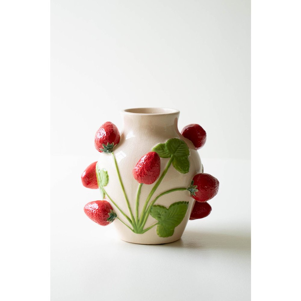 Small Ceramic Strawberries Vase. Picture 4
