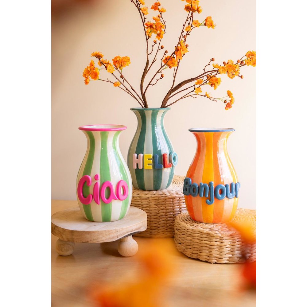 Set Of Three Ceramic Hello Vases. Picture 4