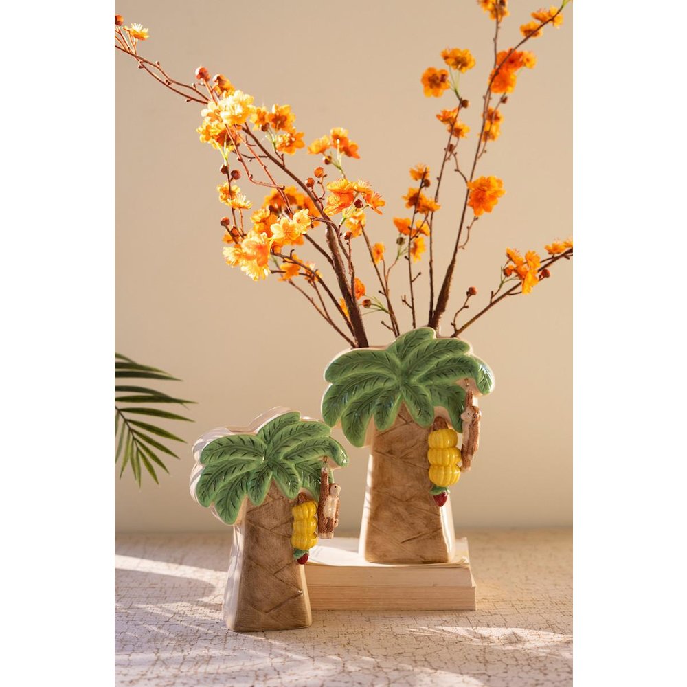 Set Of Two Ceramic Palm Tree Vases. Picture 4