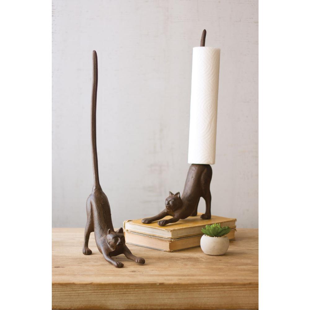 Cast Iron Cat Paper Towel Holder. Picture 1