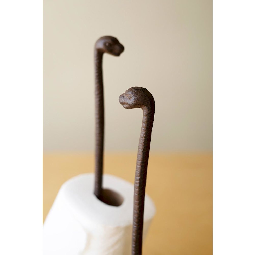 Cast Iron Dinosaur Paper Towel Holder. Picture 2