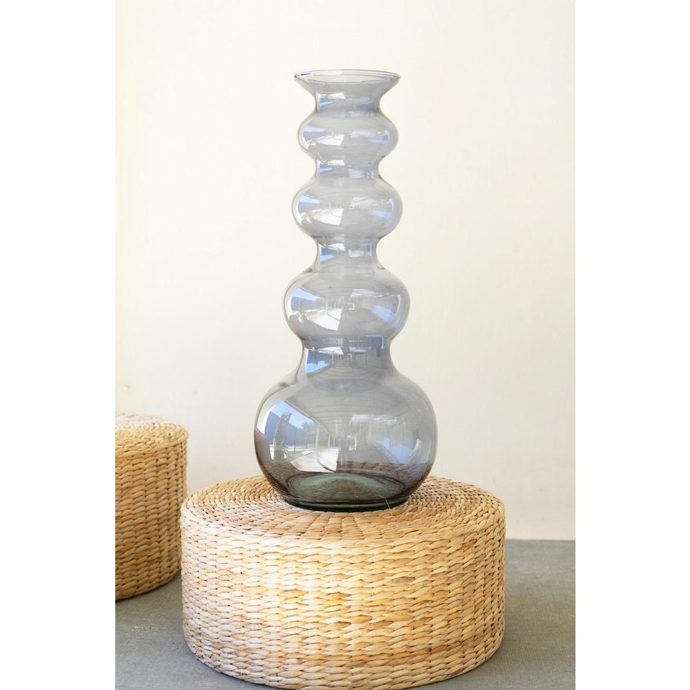 Large Glass Bubble Vase -  Blue. Picture 2