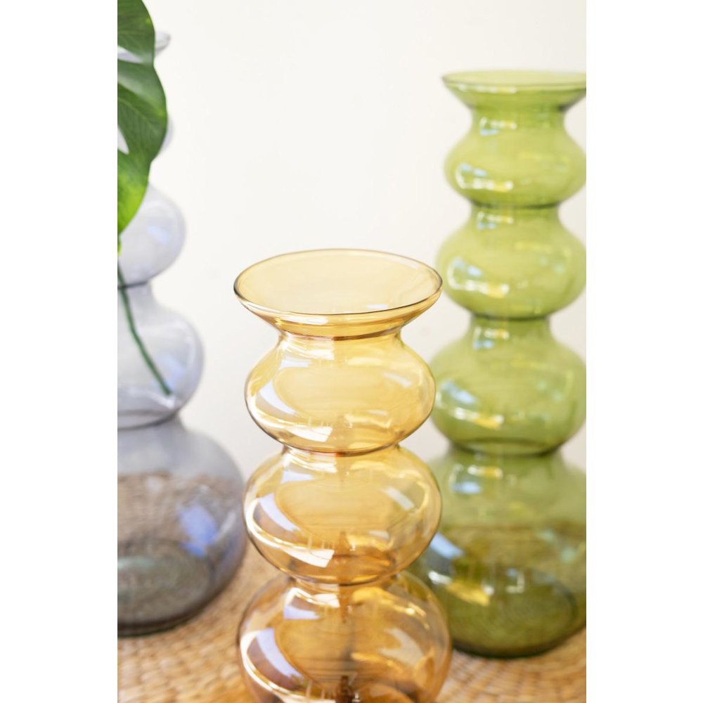Large Glass Bubble Vase -  Blue. Picture 4