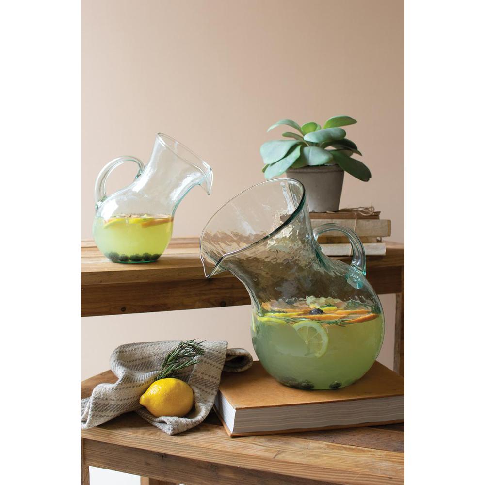 Large Glass Tilted Pitcher. Picture 3