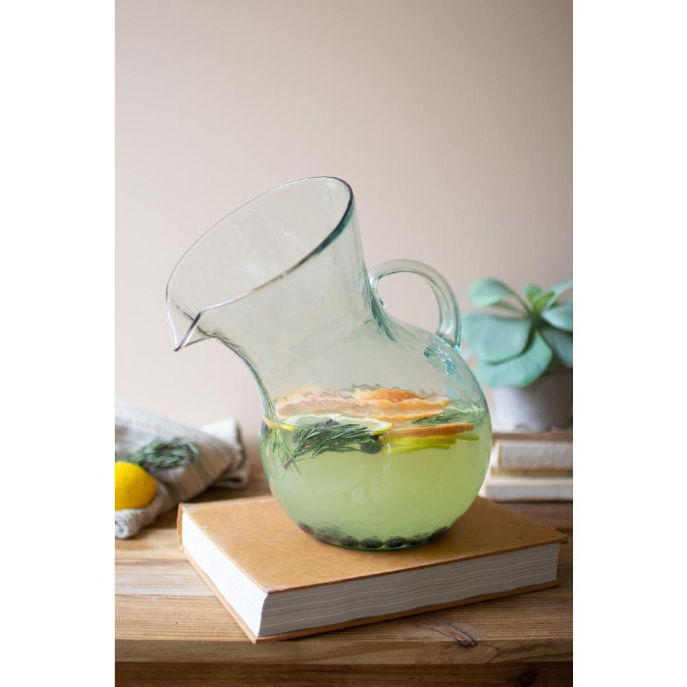 Large Glass Tilted Pitcher. Picture 4
