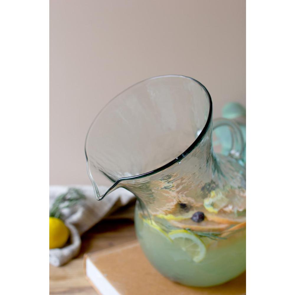 Large Glass Tilted Pitcher. Picture 6