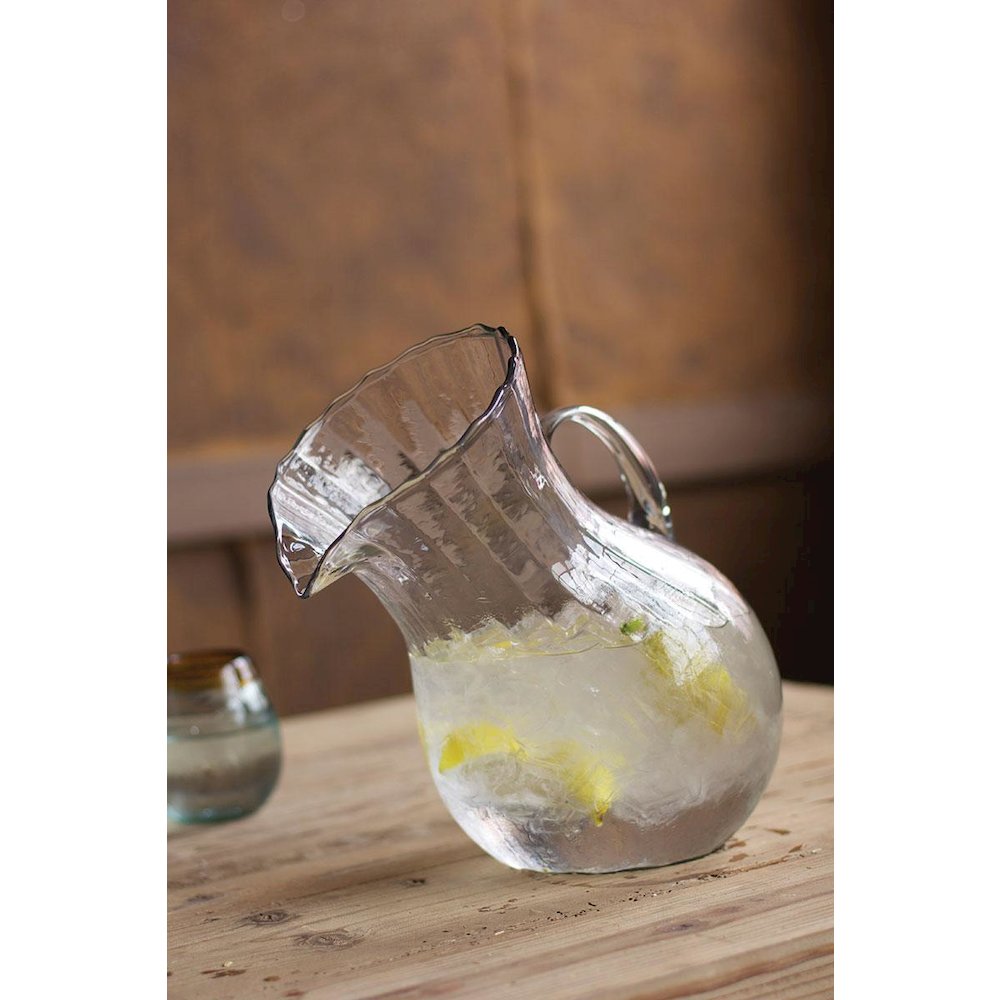 Ribbed Tilted Pitcher. Picture 1