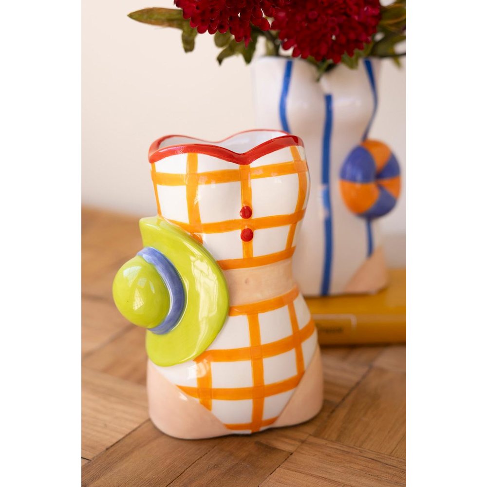 Set Of Two Ceramic Swimsuit Vases. Picture 2