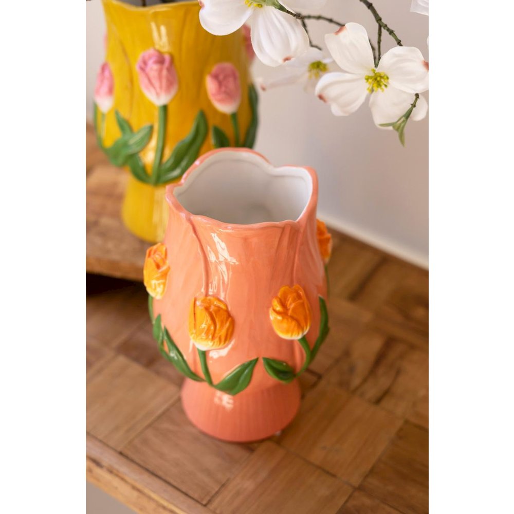 Set Of Two Ceramic Tulip Vases. Picture 2