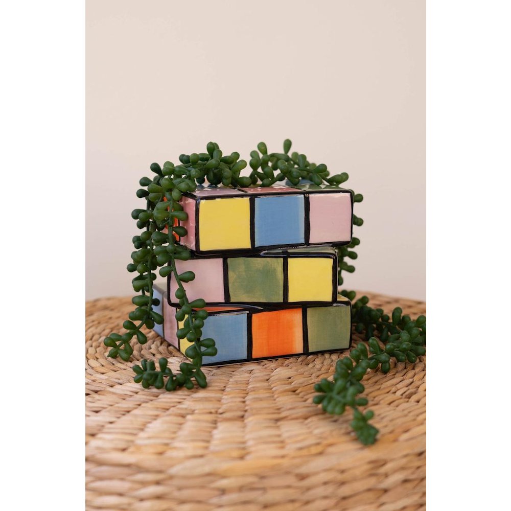 Ceramic Game Cube Bud Vase. Picture 2