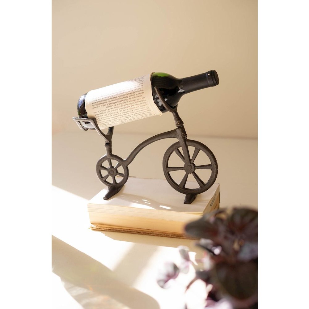 Cast Iron Bicycle Wine Bottle Holder. Picture 2