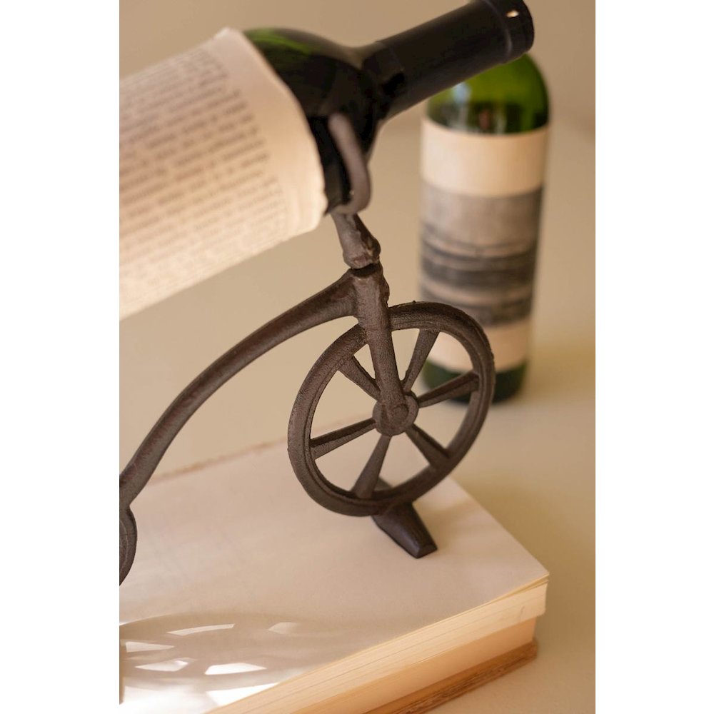 Cast Iron Bicycle Wine Bottle Holder. Picture 3