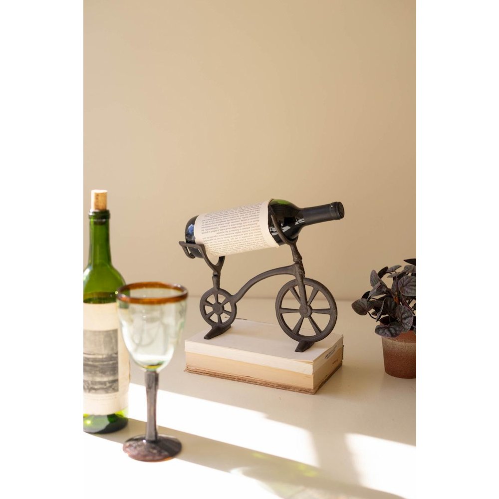 Cast Iron Bicycle Wine Bottle Holder. Picture 4